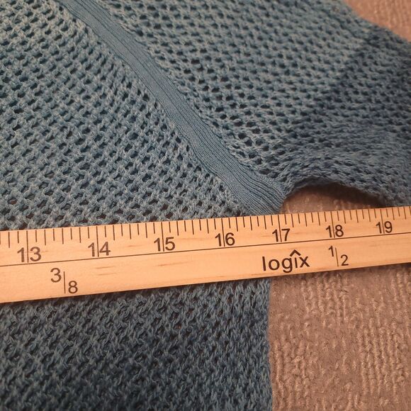 Tommy Bahama Women's S  Open Knit Mesh Pullover Sweater Beach Cover Up Blue - Picture 6 of 7